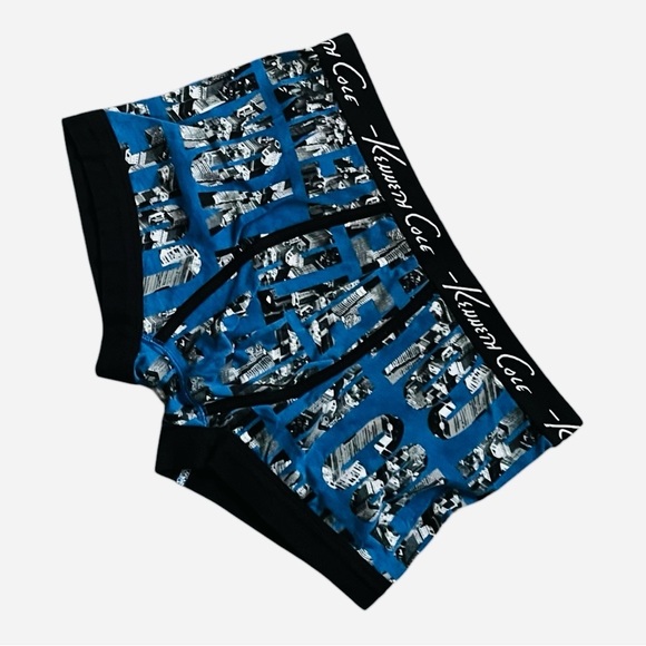 Kenneth Cole Blue Graphic Men's Large Boxer Briefs building pattern - Picture 3 of 5